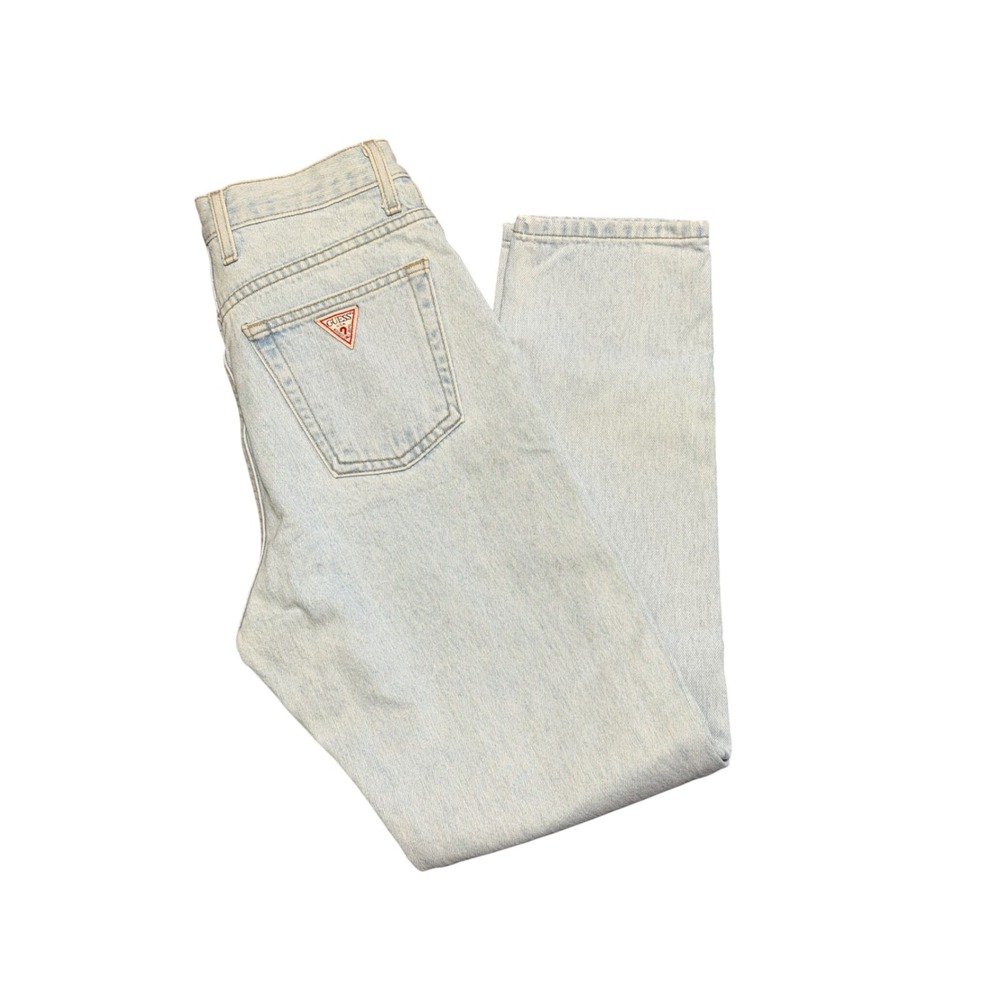 Vintage Guess Jeans 1050 RG Light Wash High Waisted Tapered Leg Made in USA 28